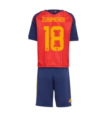 Spanien Martin Zubimendi #18 Hemmaställ Barn VM 2026 Kortärmad (+ Korta byxor)